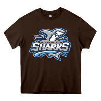 Chocolate Brown wilmington sharks Heavy Core Tee - linhVisuals