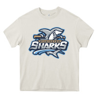 Cream wilmington sharks Heavy Core Tee - linhVisuals