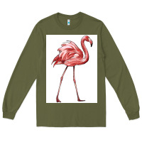 Army Green Pink Flamingo Long Sleeve Tee - LillyAllenDesigns