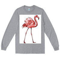 Heather Grey Pink Flamingo Long Sleeve Tee - LillyAllenDesigns
