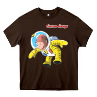 Curious George Happy Astronaut Portrait T Shirt Heavy Core Tee | Teevron