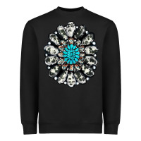 Black cowhide aztec gemstone Heavyweight Sweatshirt - RanaPortraitStore