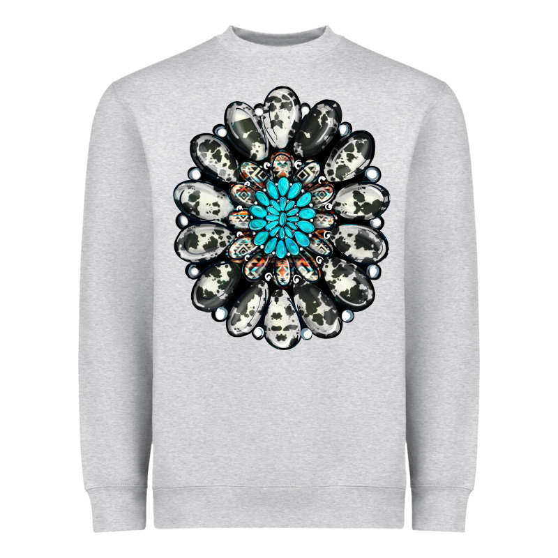 Cowhide Aztec Gemstone Heavyweight Sweatshirt by RanaPortraitStore | Teevron