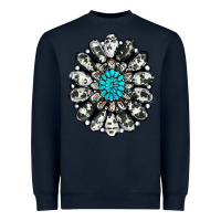 Navy cowhide aztec gemstone Heavyweight Sweatshirt - RanaPortraitStore
