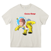 Cream curious george happy astronaut portrait t shirt Heavy Core Tee - linhVisuals