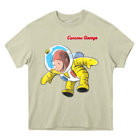 Mossy curious george happy astronaut portrait t shirt Heavy Core Tee - linhVisuals