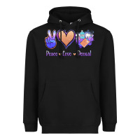 Black Peace Love Dental Heavyweight Hoodie - Jasminsmagicworld
