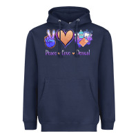 Navy Peace Love Dental Heavyweight Hoodie - Jasminsmagicworld