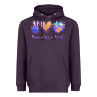 Plum Peace Love Dental Heavyweight Hoodie - Jasminsmagicworld