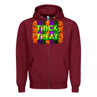 Burgundy trick or treat brushstroke Zipper Hoodie - Jasminsmagicworld