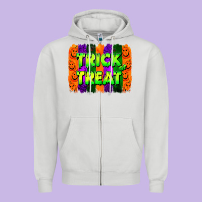 Trick Or Treat Brushstroke Zipper Hoodie Designed By Jasminsmagicworld