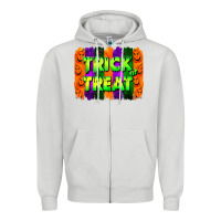 Dove Grey trick or treat brushstroke Zipper Hoodie - Jasminsmagicworld