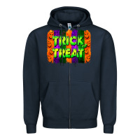 Navy trick or treat brushstroke Zipper Hoodie - Jasminsmagicworld