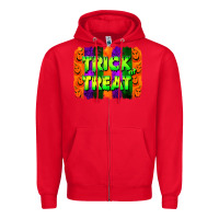 Red trick or treat brushstroke Zipper Hoodie - Jasminsmagicworld