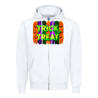 White trick or treat brushstroke Zipper Hoodie - Jasminsmagicworld