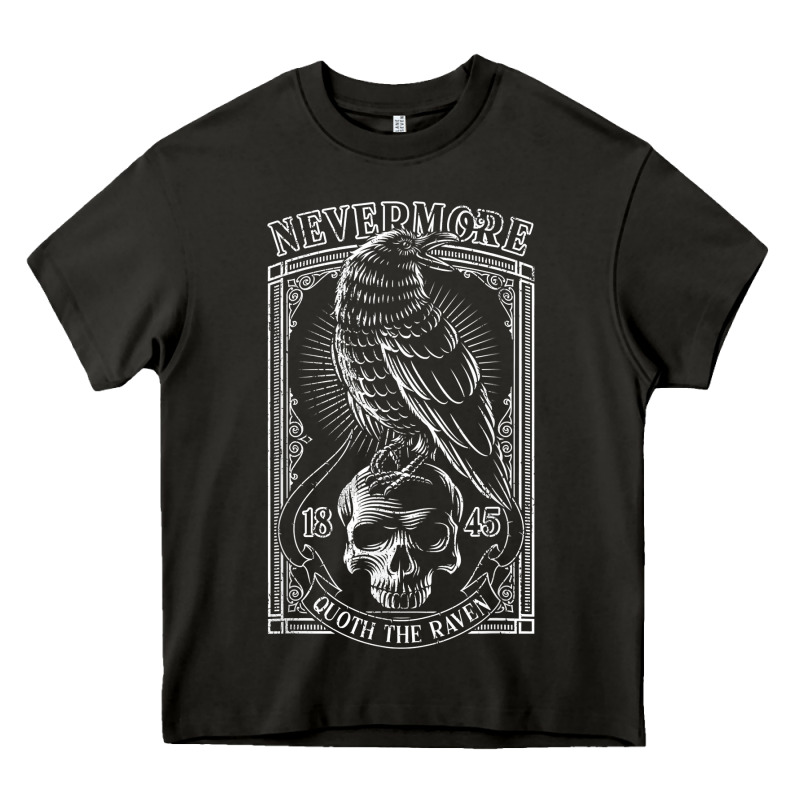 Edgar Allen Poe The Raven Nevermore T Shirt Heavy Core Tee by linhVisuals | Teevron