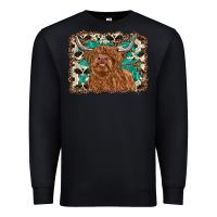Black highland cow western background Premium Sweatshirt - RanaPortraitStore