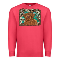 Cardinal highland cow western background Premium Sweatshirt - RanaPortraitStore