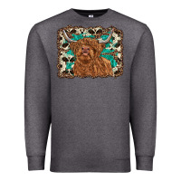 Charcoal Heather highland cow western background Premium Sweatshirt - RanaPortraitStore