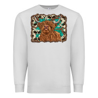 Dove Grey highland cow western background Premium Sweatshirt - RanaPortraitStore