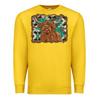Lemon highland cow western background Premium Sweatshirt - RanaPortraitStore