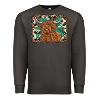 Smoke highland cow western background Premium Sweatshirt - RanaPortraitStore