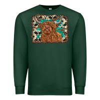 Sports Green highland cow western background Premium Sweatshirt - RanaPortraitStore
