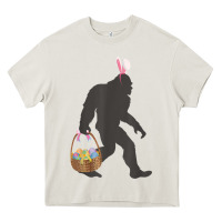 Cream funny bigfoot easter design with easter basket and bigfoot t shirt Heavy Core Tee - linhVisuals