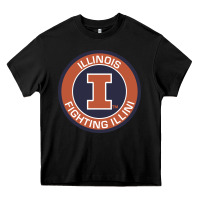 Black illinois fighting illini Heavy Core Tee - linhVisuals
