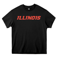Black illinois fighting illini Heavy Core Tee - linhVisuals