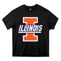 Black illinois fighting illini Heavy Core Tee - linhVisuals