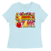 Baby Blue Sweet Summer Time Ladies Tee - CowhideDigitalArt