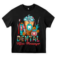 Black Dental Office Manager cold drink frappe Heavy Core Tee - FaDigitalArtStudio