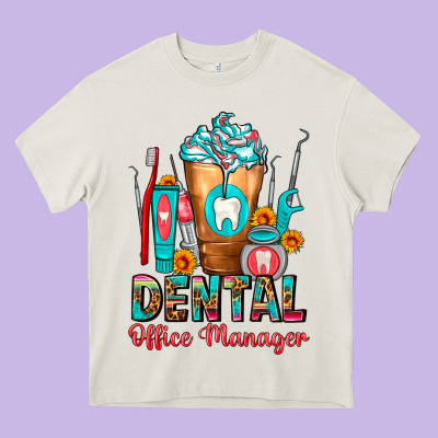 Dental Office Manager Cold Drink Frappe Heavy Core Tee Designed By Fadigitalartstudio