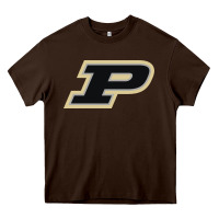 Chocolate Brown purdue boilermakers Heavy Core Tee - linhVisuals