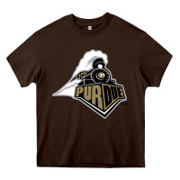 Chocolate Brown purdue boilermakers Heavy Core Tee - linhVisuals