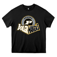 Black purdue boilermakers Heavy Core Tee - linhVisuals