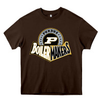 Chocolate Brown purdue boilermakers Heavy Core Tee - linhVisuals
