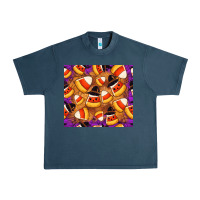 Midnight Navy Candy Pattern Urban Heavy Tee - CowhideDigitalArt