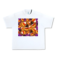 White Candy Pattern Urban Heavy Tee - CowhideDigitalArt