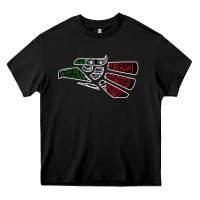 Black hecho en mexico aztec calendar mexican eagle t shirt Heavy Core Tee - linhVisuals