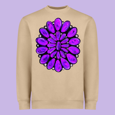 Purple Gemstone Jewelny Heavyweight Sweatshirt Designed By Ranaportraitstore