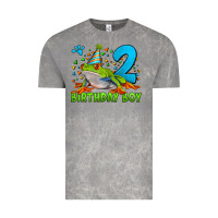 Cloud Rock birthday boy frog age 2 Vintage Tee - LillyAllenDesigns