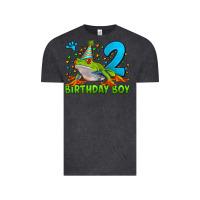 Vintage Black birthday boy frog age 2 Vintage Tee - LillyAllenDesigns