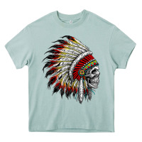 Arona native american indian chief skull motorcycle headdress  t shirt Heavy Core Tee - linhVisuals