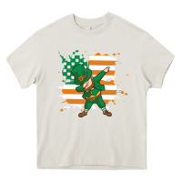 Cream dabbing leprechaun irish american flag Heavy Core Tee - linhVisuals