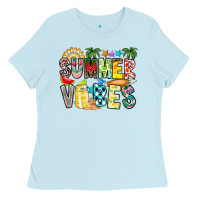 Baby Blue Summer Vibes Ladies Tee - CowhideDigitalArt