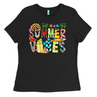 Black Summer Vibes Ladies Tee - CowhideDigitalArt