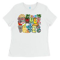 White Summer Vibes Ladies Tee - CowhideDigitalArt