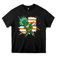 Black dabbing leprechaun irish american flag Heavy Core Tee - linhVisuals